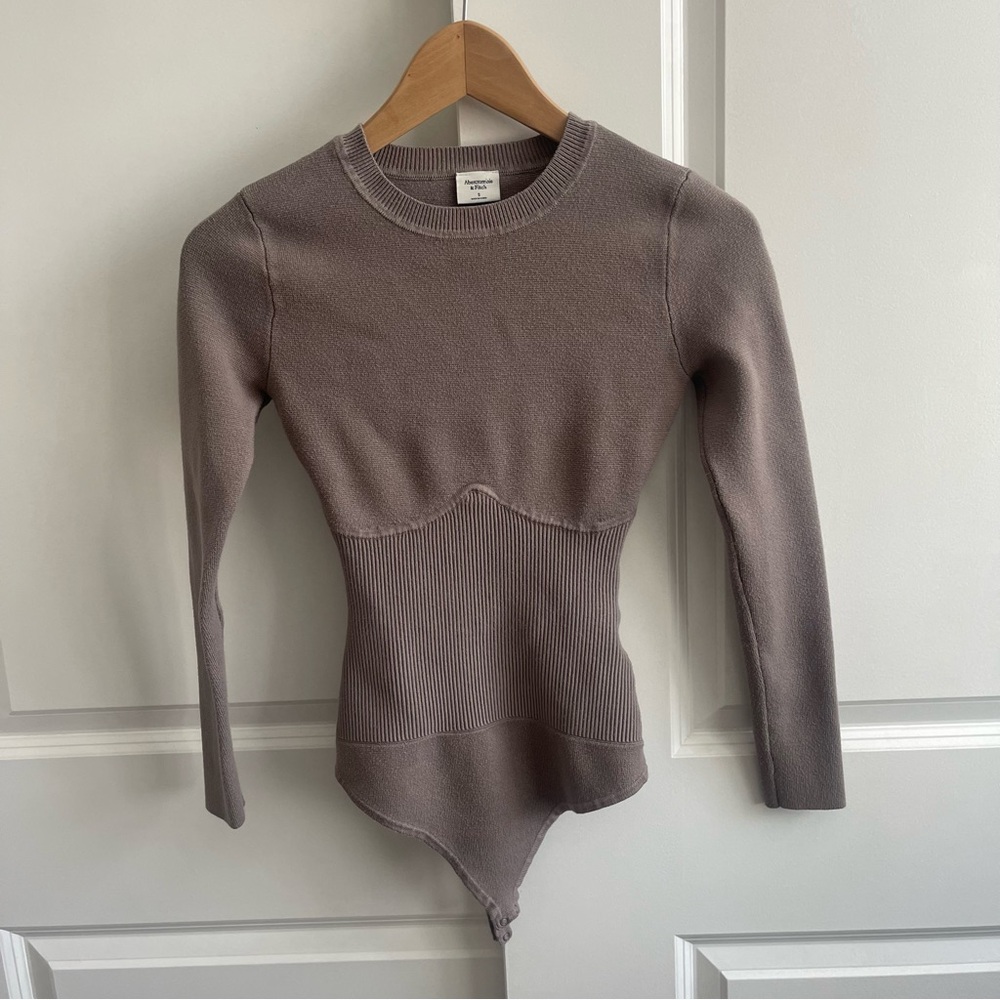Taupe Long Sleeve Contouring Bodysuit